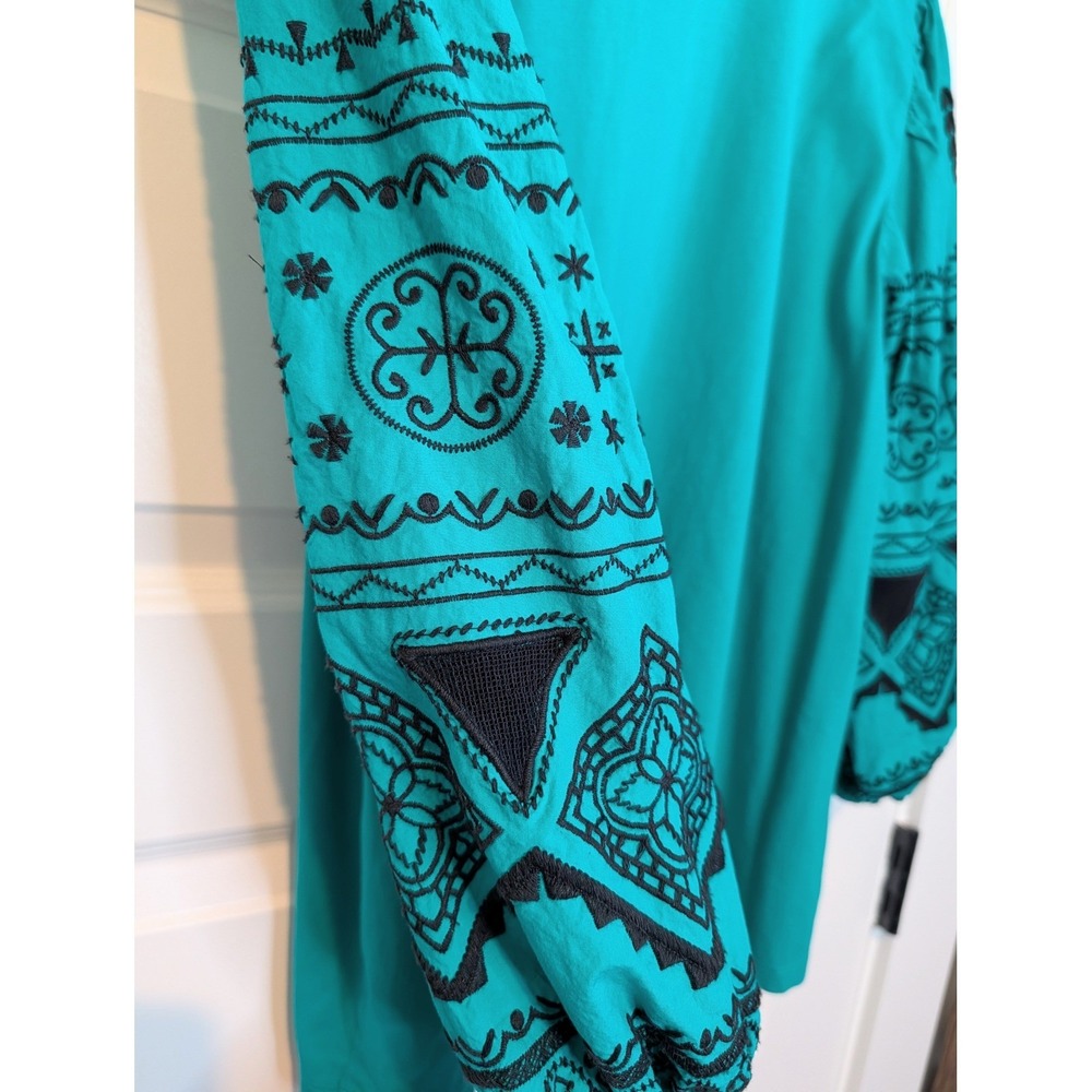 Chico's Embroidered Puff Sleeve Cotton Top - Picture 8 of 8
